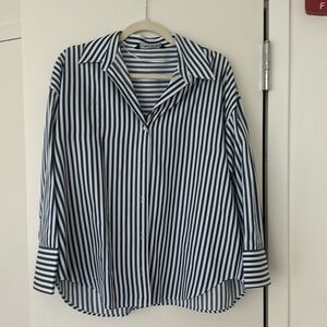 Zara women's button up striped size medium excellent condition